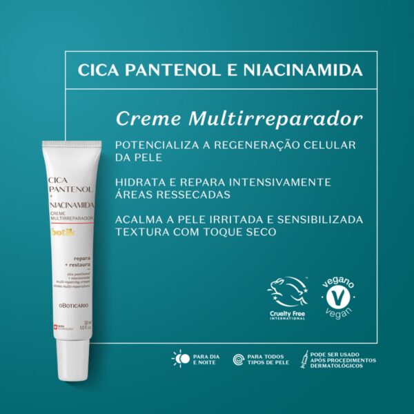 Cica Pantenol + Niacinamida Creme Multirreparador da Botik - Imagem 2